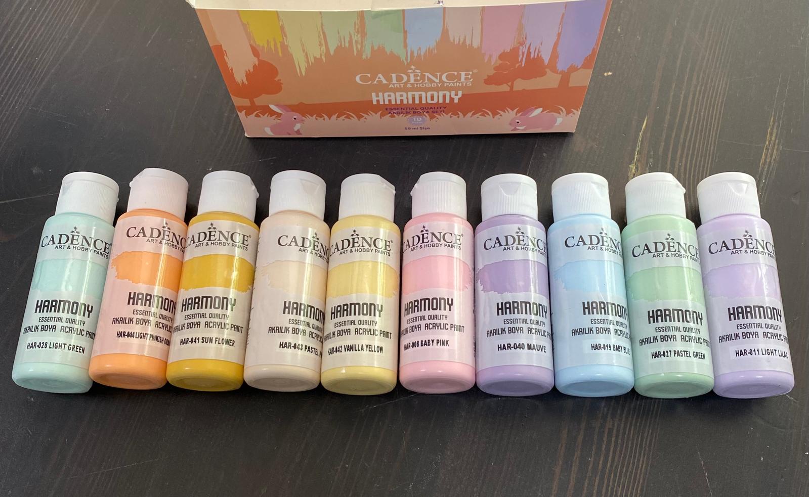 HARMONY AKRİLİK 10'LU SET PASTEL RENKLER 59ML renkleri