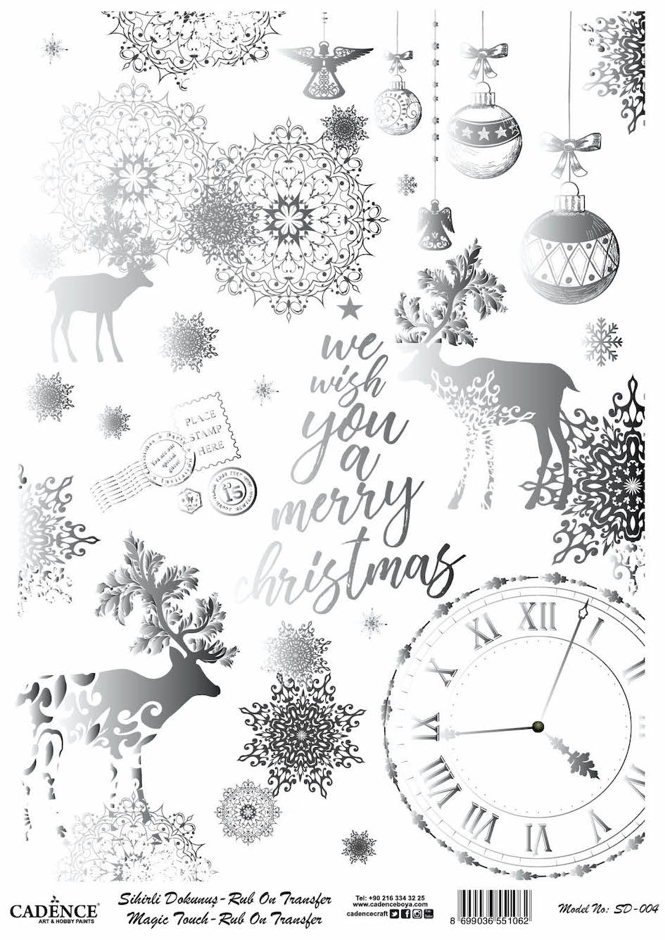 Cadence Yılbaşı Serisi Rub-On -Geyik Desen - SD004